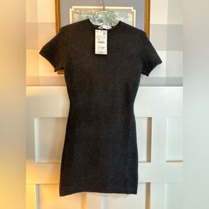 Zara Charcoal Short Sleeve Dress Size XS